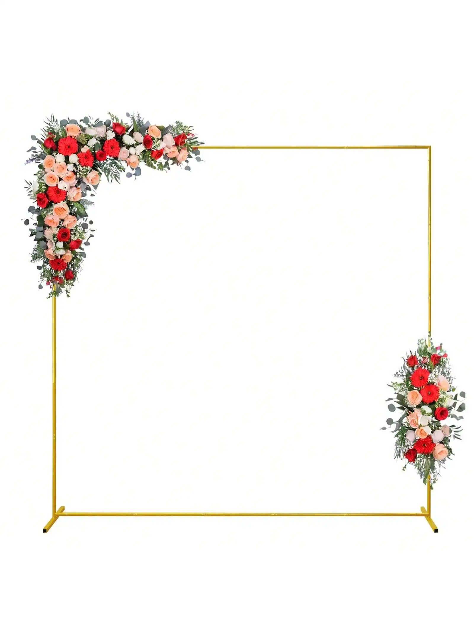 

Wedding Arch Backdrop Stand Square Gold Metal Balloon Arch Frame for Ceremony Anniversary Garden Arbor Outdoor Baby Shower Photo