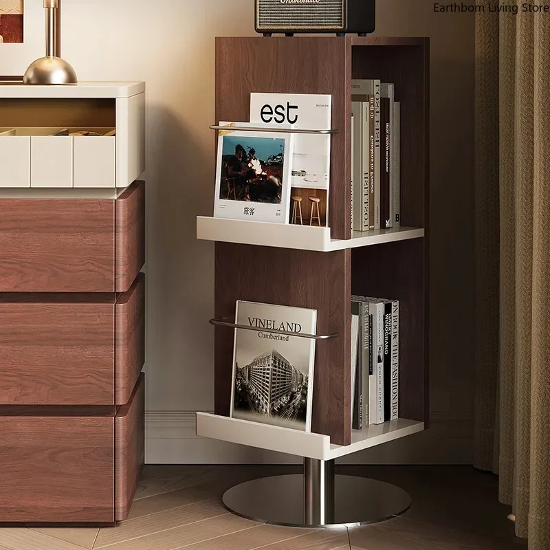 

Medieval-style Magazine Racks Floor-standing Solid Magazine Racks Wood Rotating Mechanism Office Furniture Das Magazin ZY40ZZJ