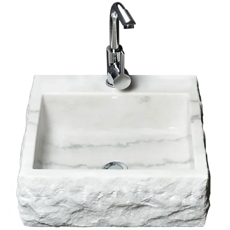 

Marble art stage basin bathroom balcony wash basin Nordic retro single basin household
