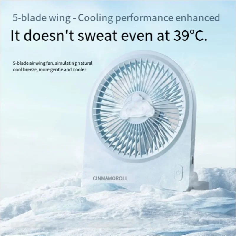 

Sanrio Kawaii Fan Cinnamoroll Kuromi 1200Mah Folding Fan Thin Mini Portable Dormitory for Girls Summer New Model Quiescent Gift