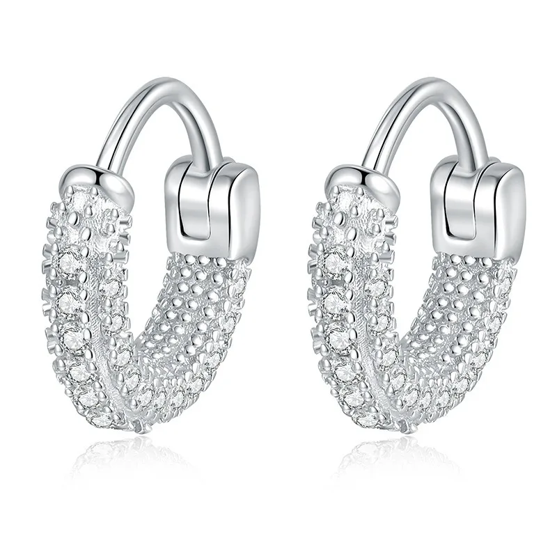 S925 فضة أقراط 0.7ct D اللون مويسانيتي ترصيع الحد الأدنى لذيذ مجوهرات هدية للنساء #5