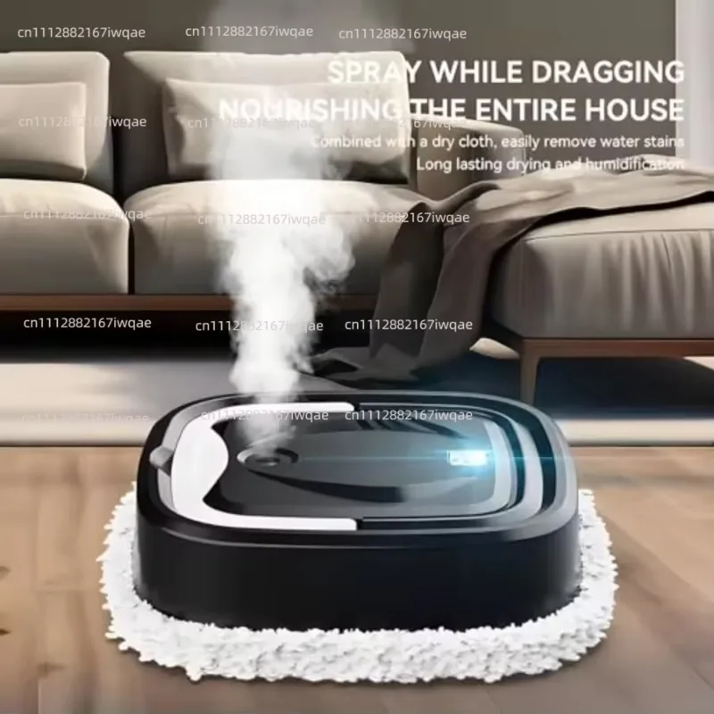 Smart Electric Floor Mop Robot Spray Mist Mopping Machine Rotary Strong Suction Humidification Spray Dry Wet Dual-Use Cleaning