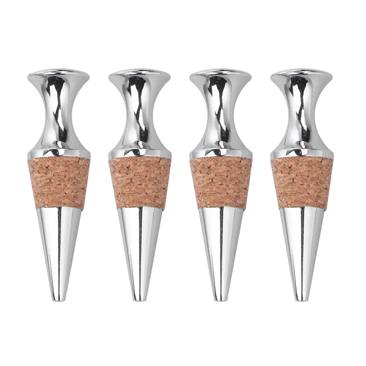 

4PCS Stoppers Metal Bottle Sealer Silicone Cork Red Plug Party Accessories Wedding Banquet Gifts