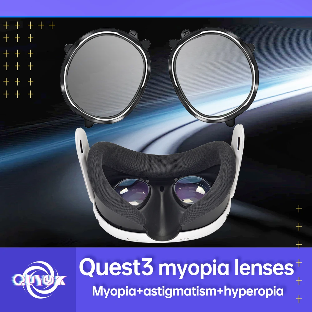 Meta Quest3 prescription lenses magnetic suction myopia glasses customized astigmatism farsightedness VR optical lens replacemen