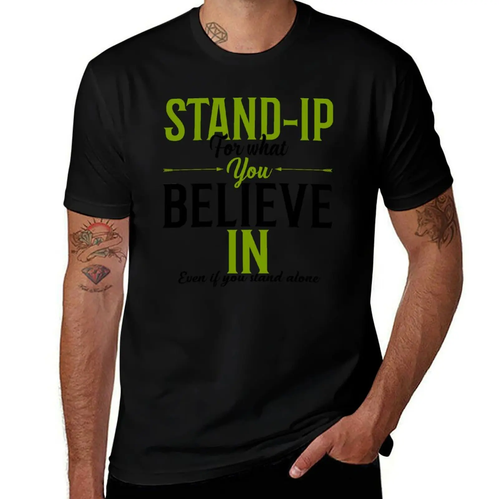 Stand Up For What You Believe In Even If You Stand Alone T-Shirt cotton graphic tees hippie clothes plain black t shirts men