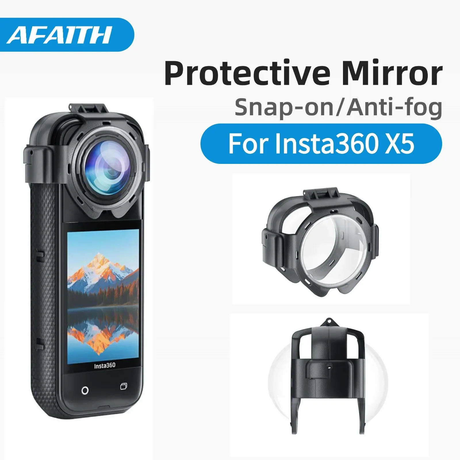 

AFaith HD Snap-on Protective Mirror for Insta360 X5 Accessories Anti-fog Buckle Lens Protective Glass Action Camera Accessories