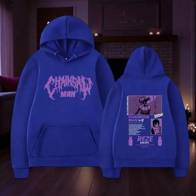 بالمنشار رجل الفيلم Reze قوس هوديس الخريف الشتاء هودي الرجال النساء المتضخم البلوز الرجال النساء الصوف الدافئة هوديس الكلاسيكية