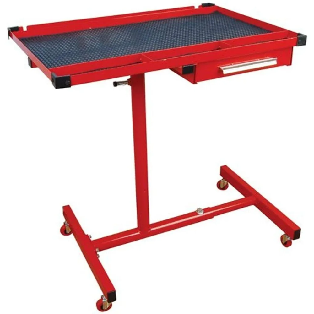 

7012 Heavy-Duty Mobile Work Table with Drawer, Red