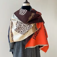 Bufanda de Cachemira de imitación para mujer, Pashmina Floral con corazón, chales y chales de marca de lujo, Estolas de viaje, Invierno 2024