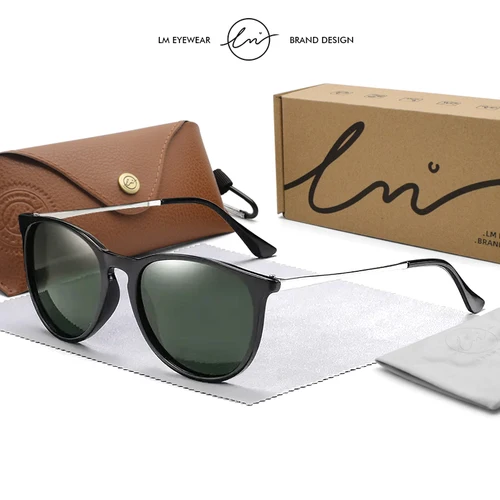 Imagen 2 del producto LM, gafas de sol Vintage con montura de leopardo para mujer, gafas de sol polarizadas a la moda para hombre, gafas clásicas para viajes, conducción segura, gafas UV400
