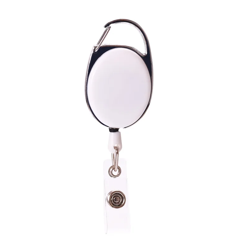 Zinc Alloy Plastic Badge Reel ID Tag Work Card Clips Retractable Keyring Bus Pass Card Sleeve Clips Reel