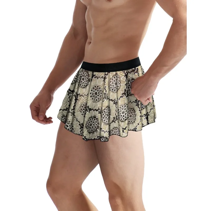 Unisex Pleated Mini Skirt with Elastic Waist