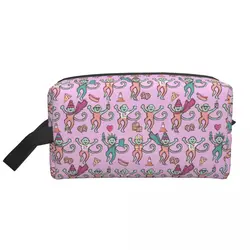 Viaggio Preppy Roller scimmie coniglio borsa da toilette carino cosmetico trucco organizzatore donne Beauty Storage Dopp Kit Case