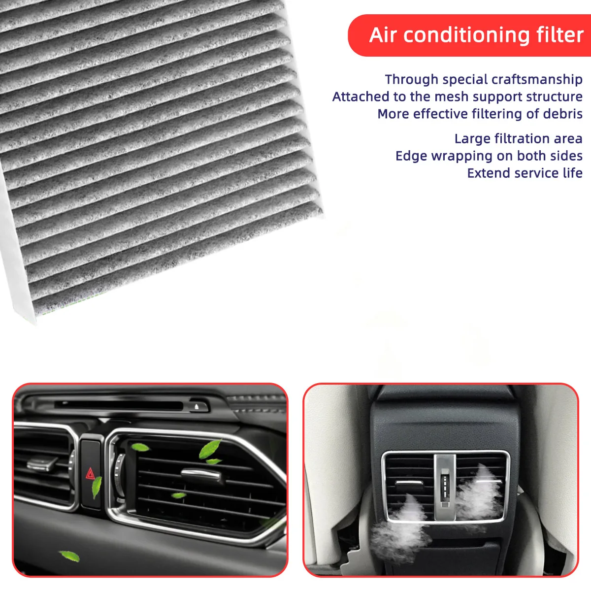 Fit for Hyundai Accent/KIA Forte automotive air conditioning filter cartridges 97129-2E200 CF10709 P3916WS CAF1820P F4684