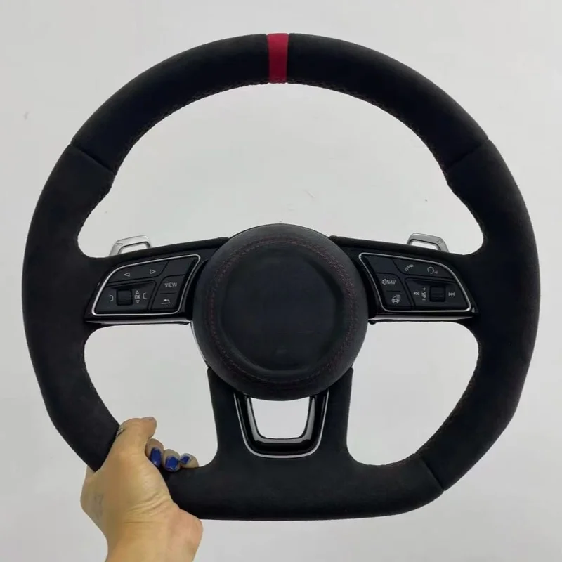 

Customized Suede Leather Steering Wheel For Audi A6 A7 A4 B8 B8.5 B9 S3 S4 S5 S6 C7 Q8 RS3 RS6 A5 A6 C7 B8 Car Accessories