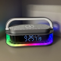Home Multifunctional Bluetooth Speakers Mobile Phone Wireless Charger Bedroom Bedside Music Desk Lamp LED Digital Clock Display