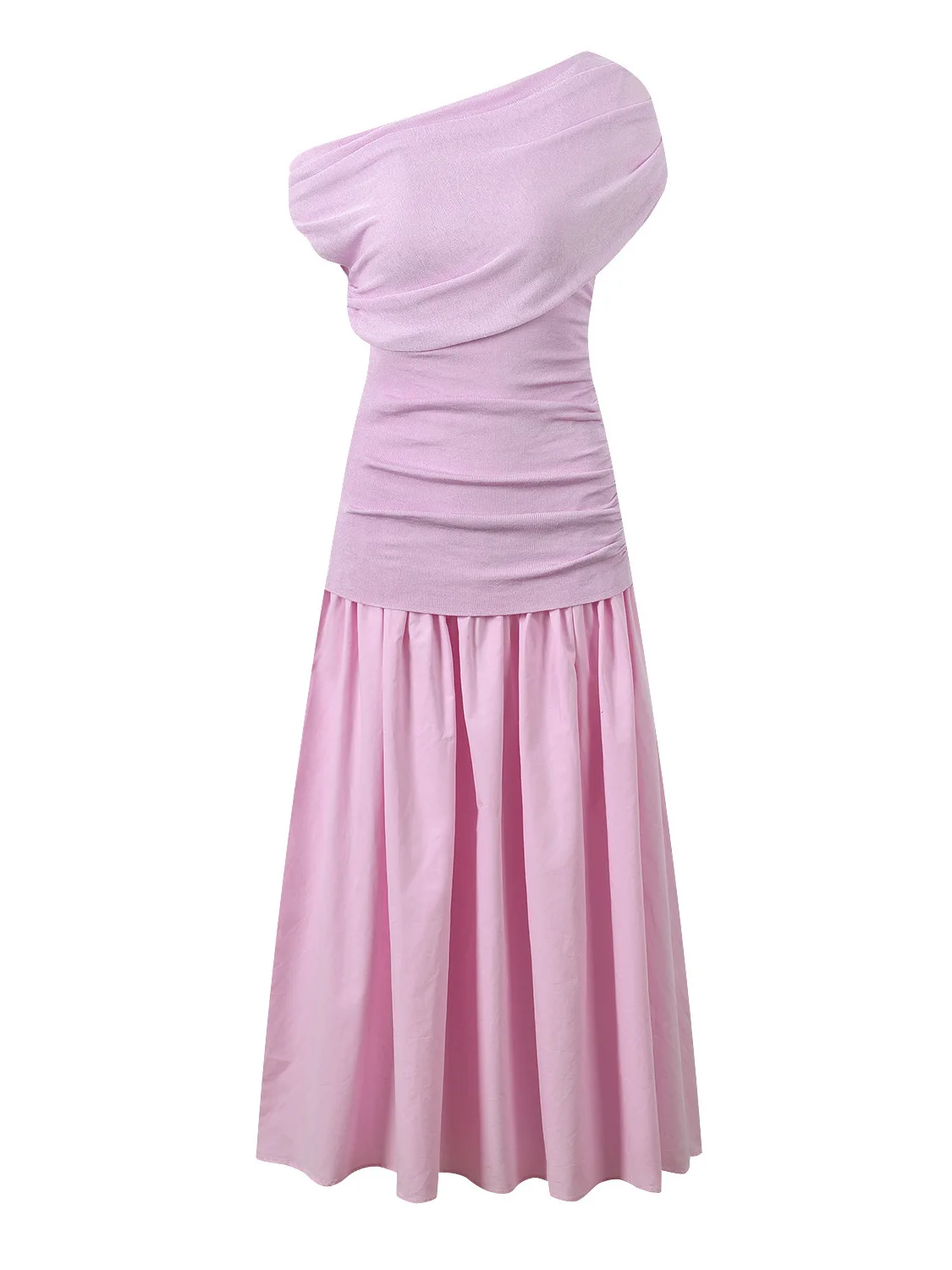 

Spring 2026 Slimming Long Single-oulder Svel Gown Ele A-Line Silhouette Gathered Waist Regenerated Polyester