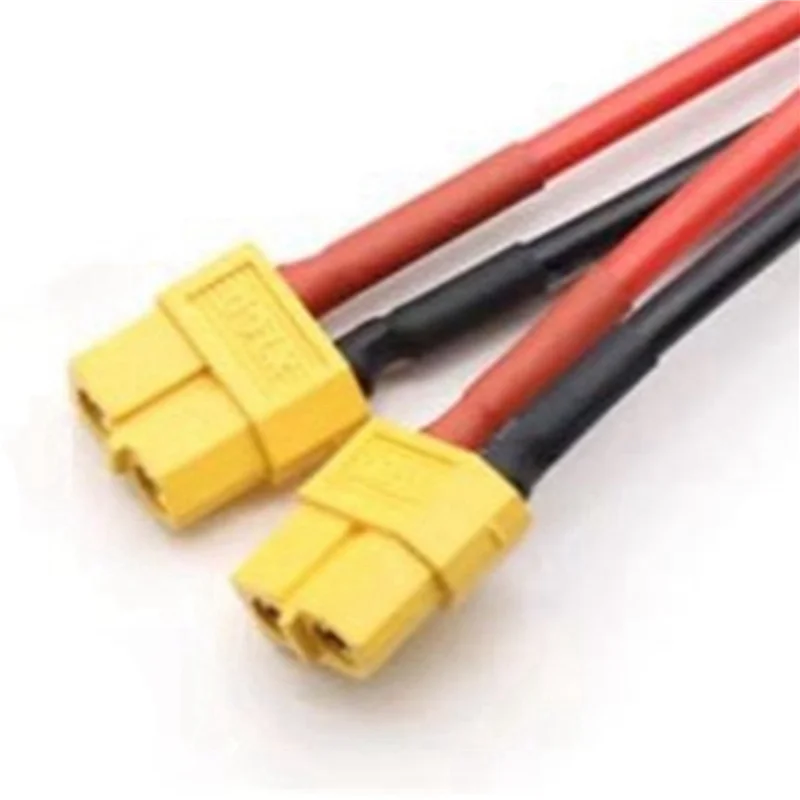 2X XT60 موصل البطارية المتوازي 1 ذكر إلى 2 أنثى كابل المزدوج تمديد Y الفاصل 14AWG سلك السيليكون لبطارية RC-TCE