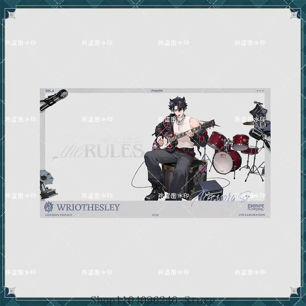 Genshin Impact Lynette Wriothesley أنيمي الاكريليك حامل نموذج لوحة مكتب ديكور الدائمة علامة التميمة طالب بطاقة شفافة #3