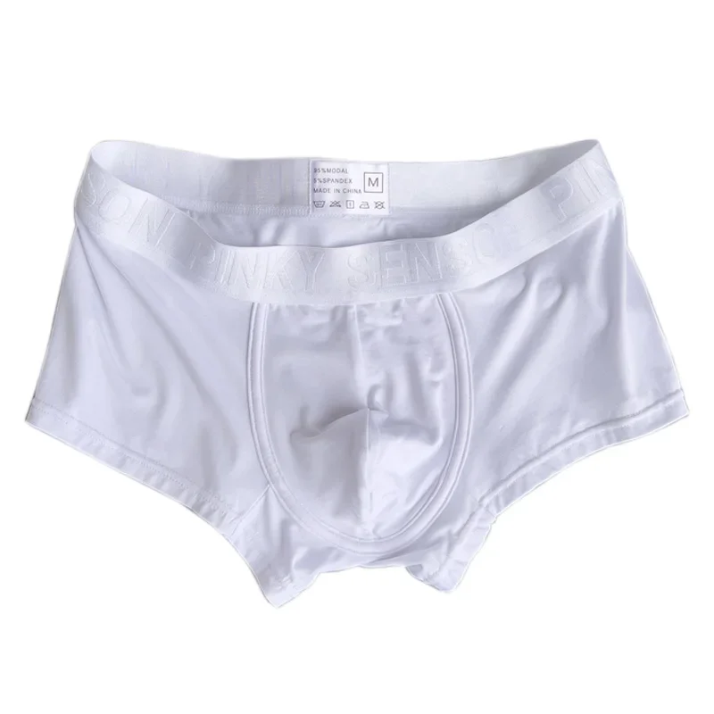 3pcs/lot men\'s underwear men\'s summer thin Modal breathable flat angle pure white trendy youth boxer shorts
