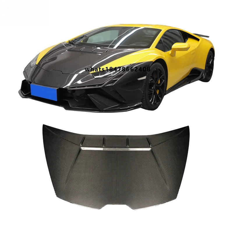Huracan Dry Carbon Fiber Engine Hood for LP580 610 Upgraded and Modified Tecnica Style Dry Carbon Fiber Engine Cover