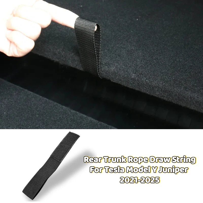 

Rear Trunk Rope Draw String for Tesla Model Y Juniper 2021-2025 Open Tail Box Cover Handle Pull Rope Straps Car Accessories