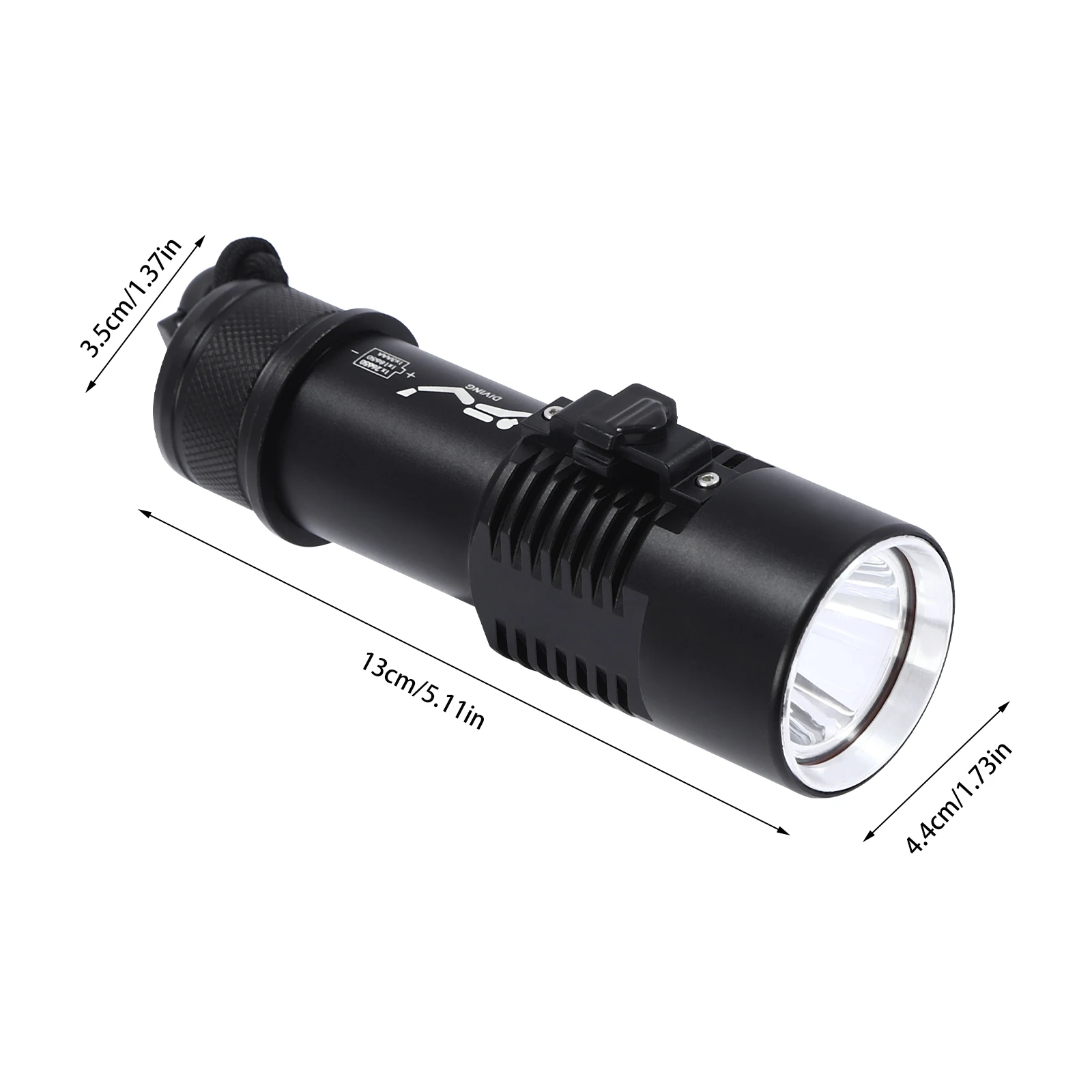 Diving Lights, Diving Torch, Waterproof Diving Flashlight, XP-020 Yellow Light Single Lamp, 100m IP88 Aluminum Alloy, 5500K 300LM P70 LED, Rechargeable 26650 Battery Kit, Camping Hiking Underwater Lighting, Anti-Corrosion Durable
