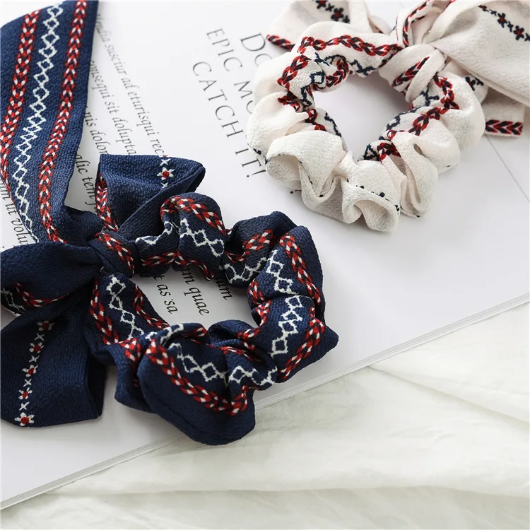 Hair Accessories Vintage Wind Hair Band Hair Ring Headwear Bow Large Intestine Ring Long Ribbon Fairy Gas Pony Tail