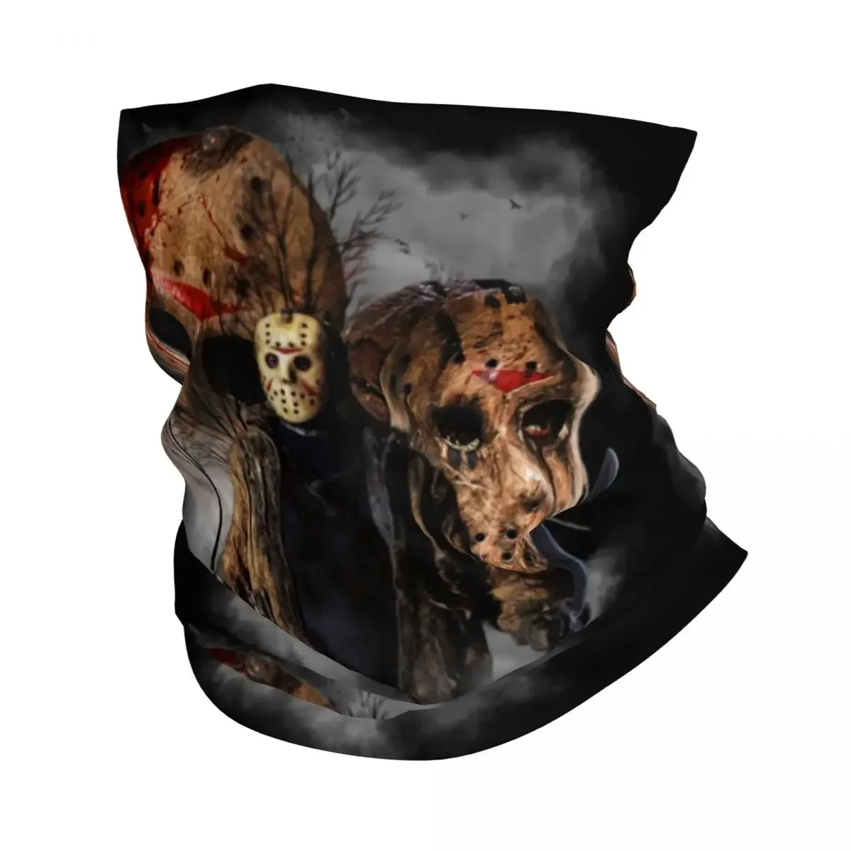 Horror Movie Character Killer Bandana Neck Gaiter for Hiking Camping Women Men Wrap Scarf Halloween Film Headband Warmer