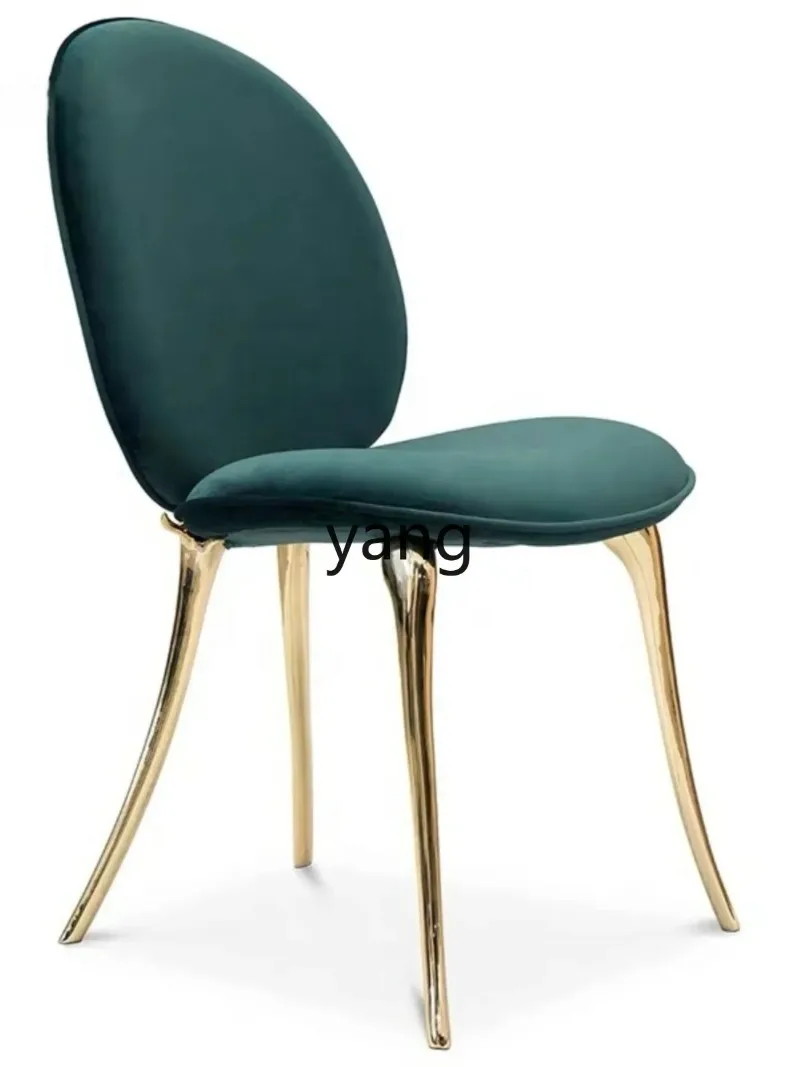 LMM  Light Luxury Pure Copper Reception  Living Room Home Backrest Chair Modern Minimalist