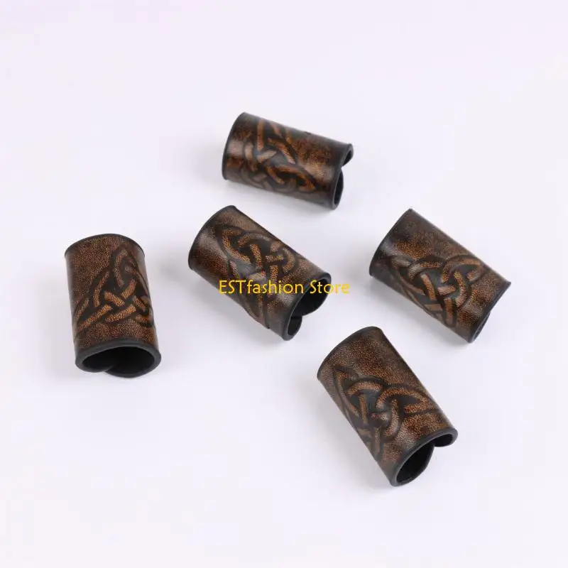 

Y5GC Mythology Vegvisir Embossed PU Leather Hair Decoration Nordic Hairpiece