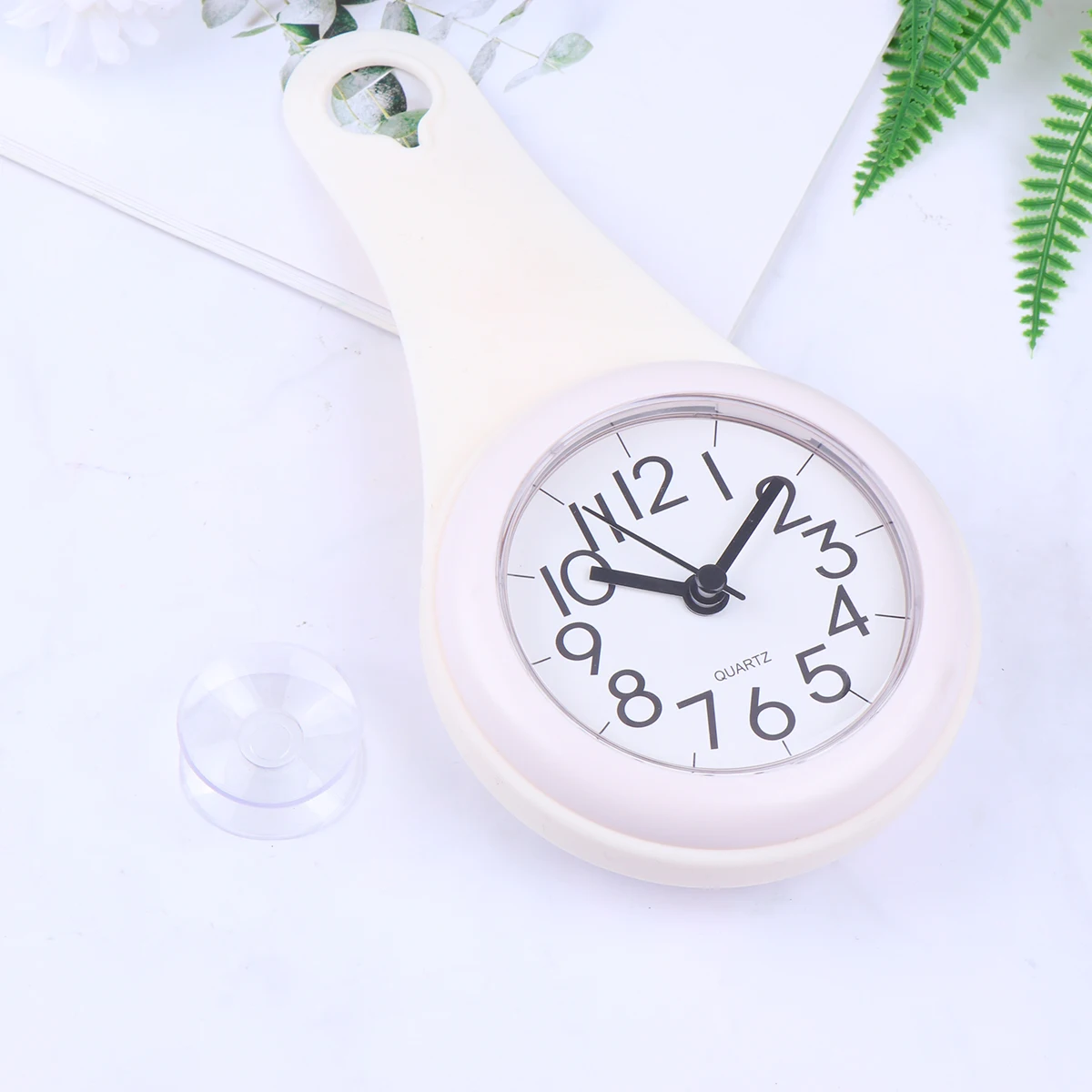 

Wall Clock Digital Bathroom Hanging Safe Clocks Sucker Waterproof White Shower Suction