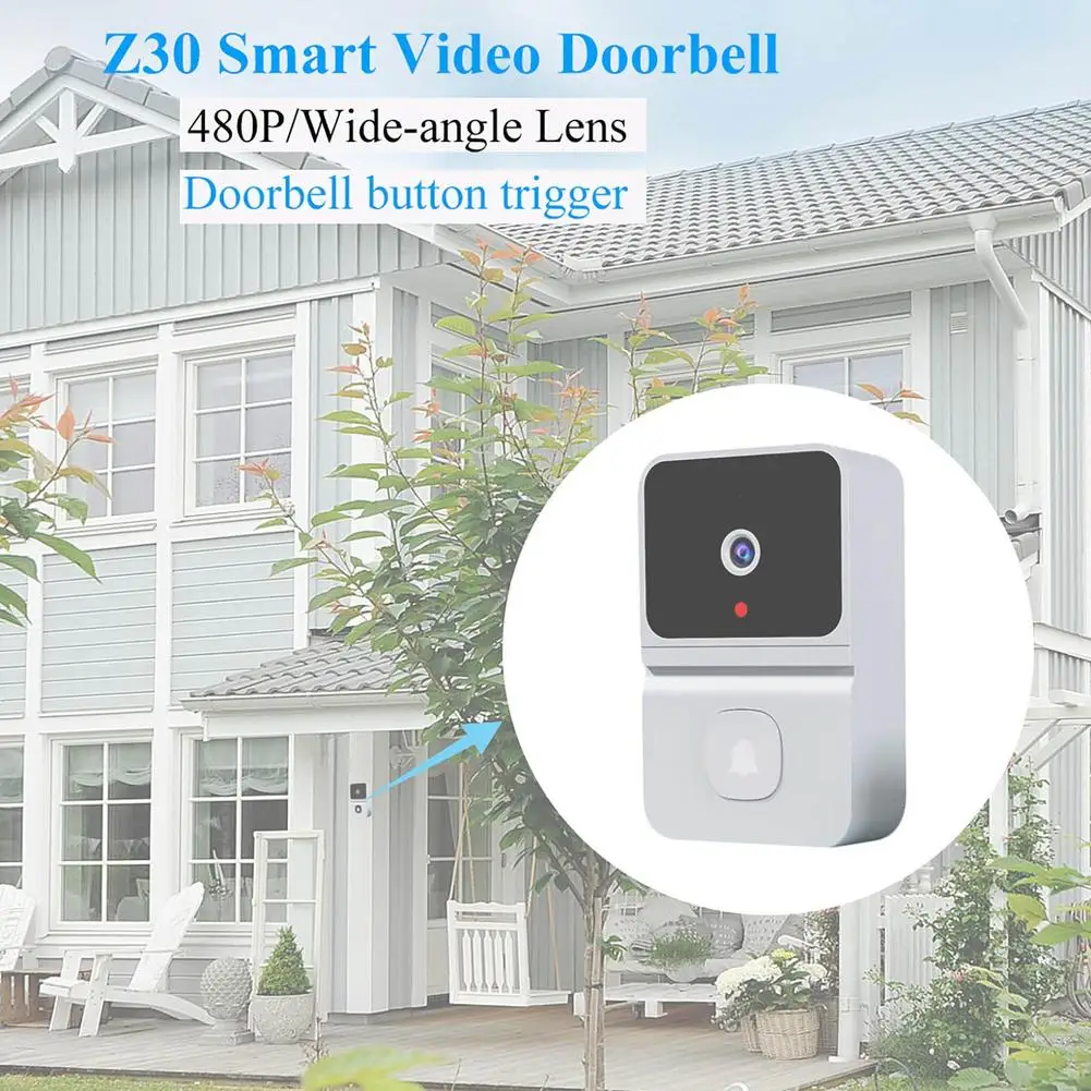 1set Z30 Doorbell Camera With Chime Wireless HD Video Night Vision 2.4GHZ WiFi Smart Door Bell Two-Way Audio