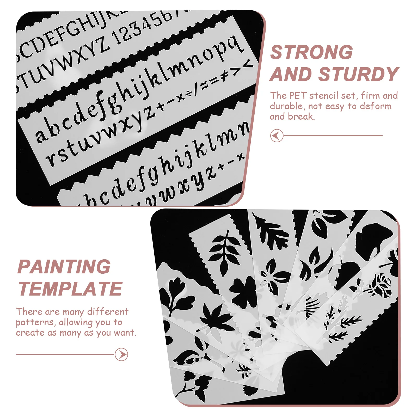 

4 Sets Reusable Painting Stencils Plastic Drawing Templates For Diy Crafts Wall Art Decoration Kids Handicraft Projects Washable