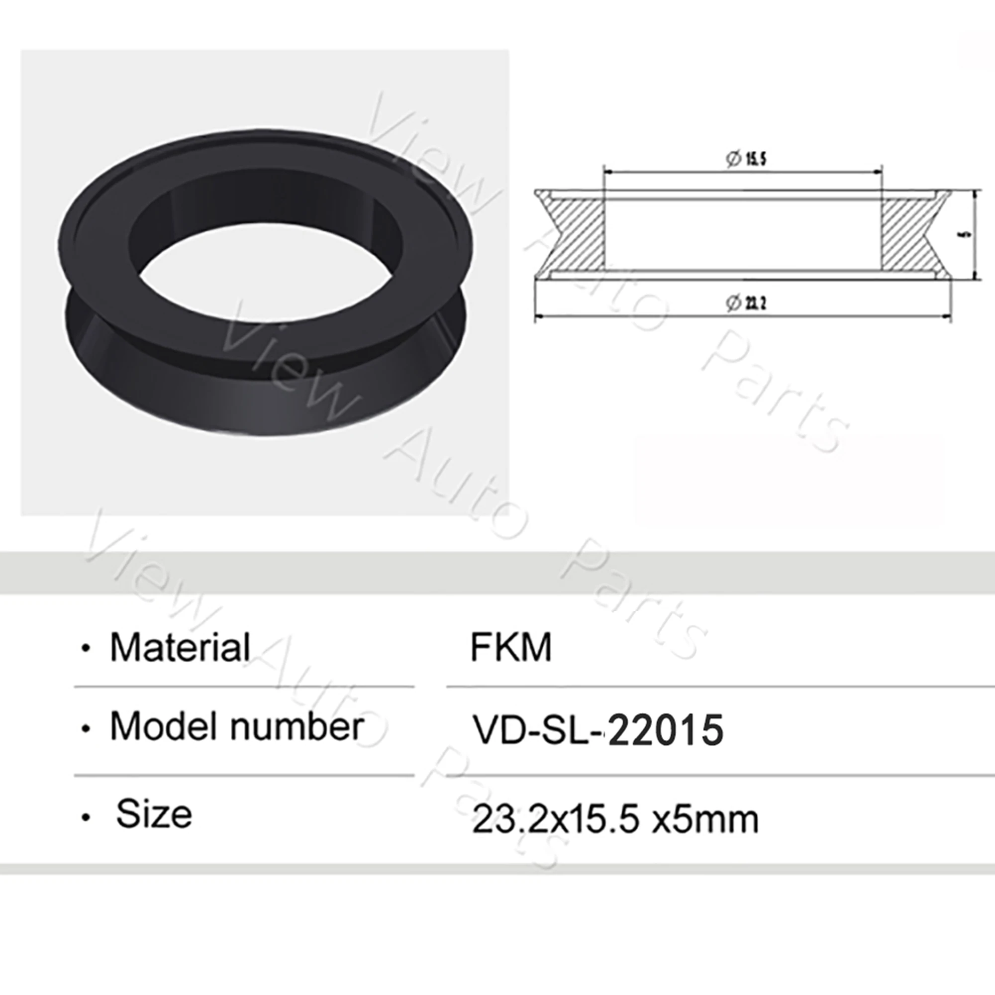 200pcs Fuel Injector Rubber Seals For Toyota lexus Car Fuel Injector Repair Service Kit 23.2*15.5 *5mm VD-SL-22015