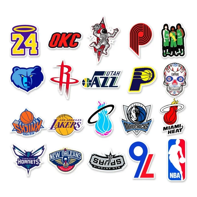 50pcs NBA Sports Cartoon Stickers Suitcase Water Cup Stationery Mobile Phone Car Scooter Laptop Refrigerator Decorative Stickers