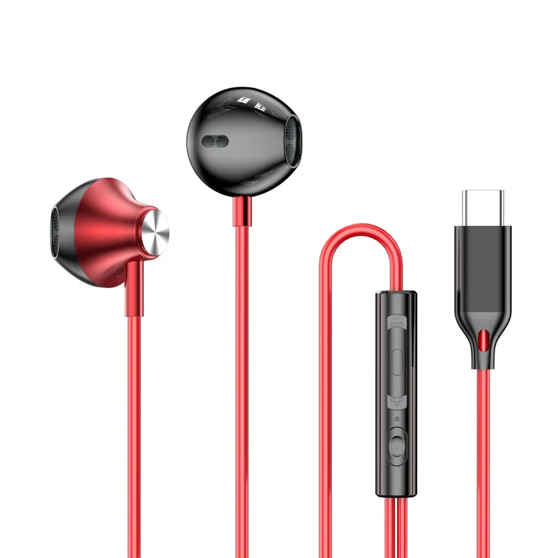 Digital Decoded Metal Bass Wired Headphones with Mic and Type-C Port for Gaming Mobile Phones