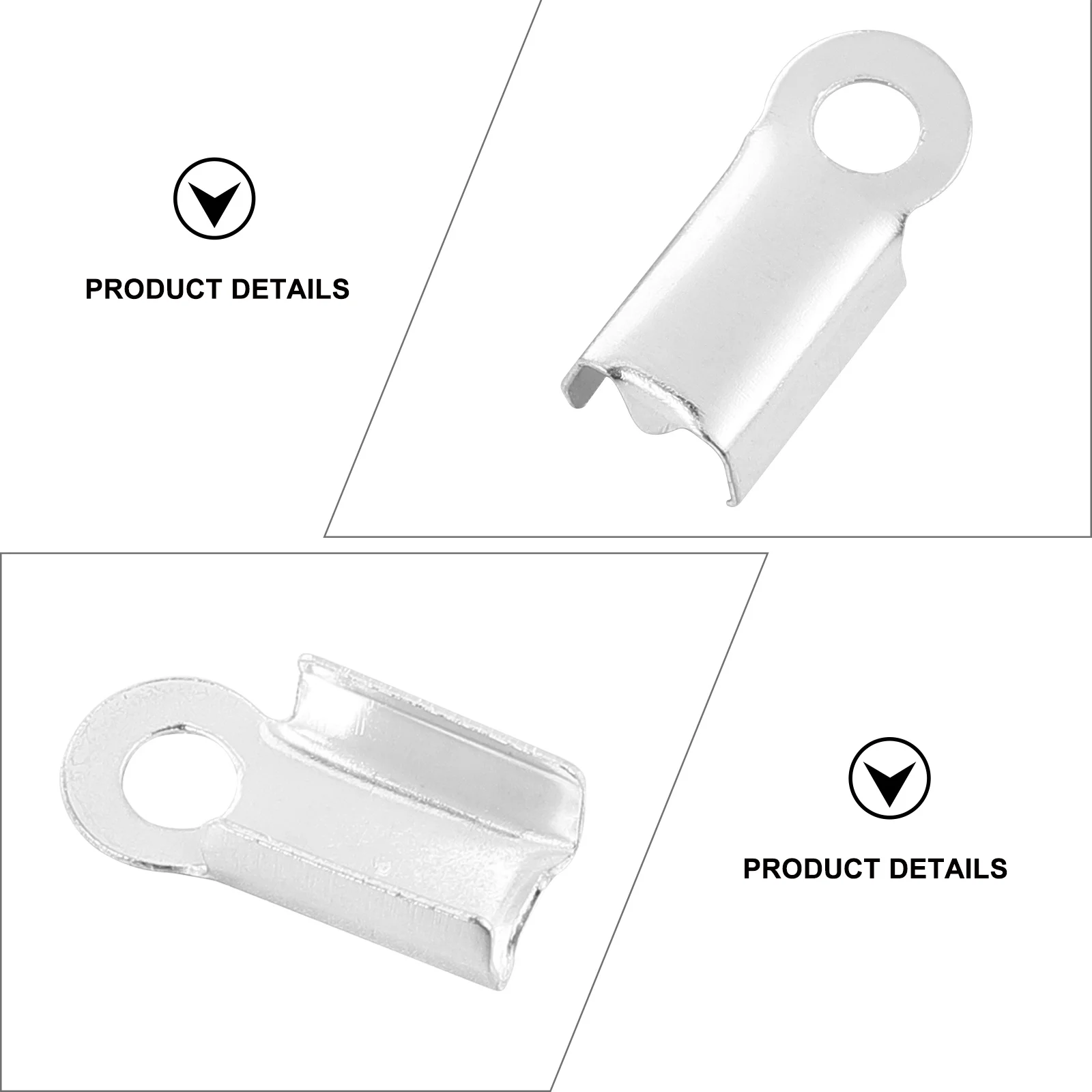 

500pcs Flat Square Crimp Ends For Diy Jewelry Making Cord Clamps Kit Light Weight Craft Accessories Ribbon Crimps Jewelry Tools