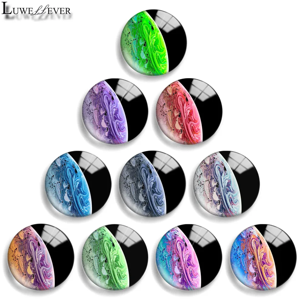 12mm 10mm 20mm 25mm 30mm 40mm 879 Star Mix Round Glass Cabochon Jewelry Finding 18mm Snap Button Charm Bracelet