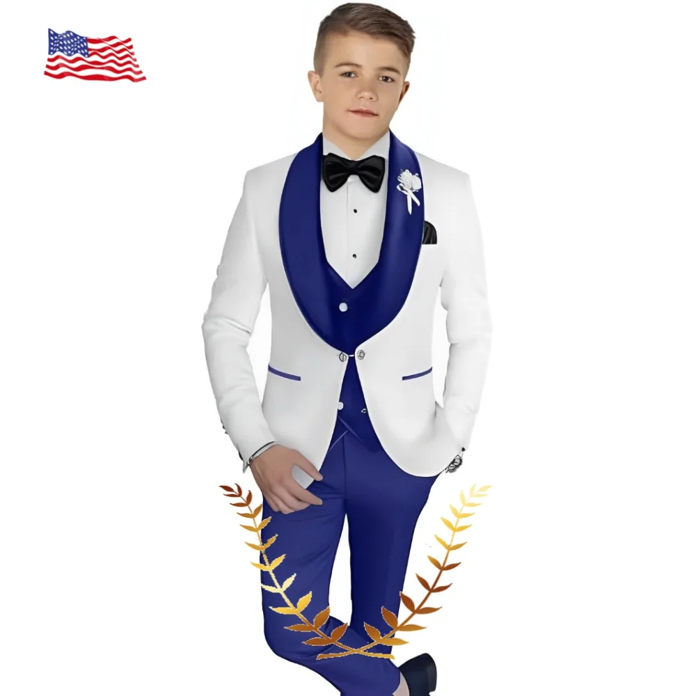 

Boys Suit Wedding Tuxedo Kids Formal Jacket Pants Vest 3 Piece Set 2-16 Years Custom Outfit Classic Clothes