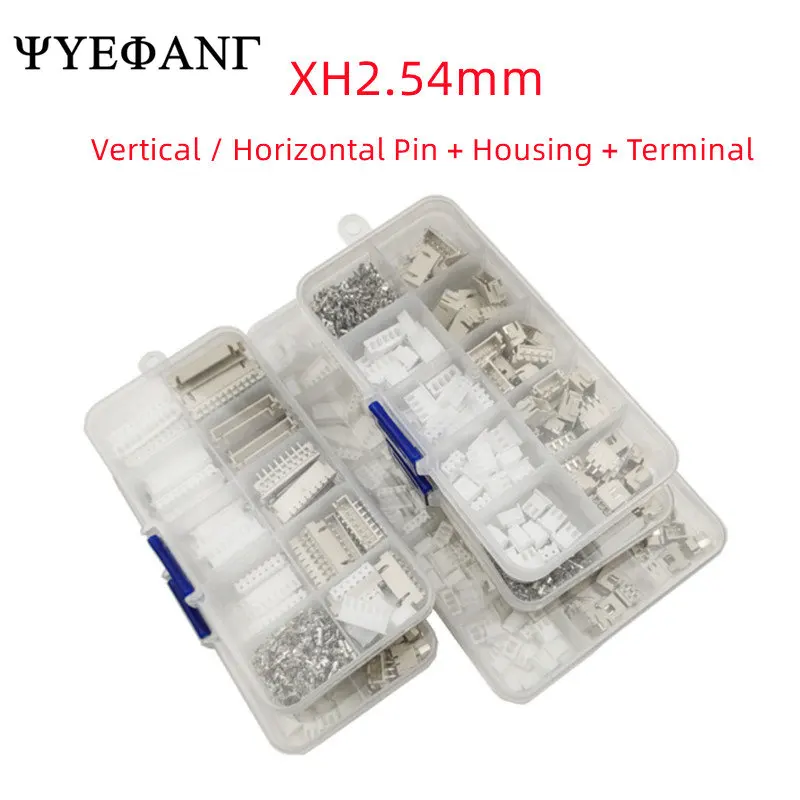 XH2.54 2p/3p/4p/5p/6p-10pin 2.54mm Pitch Terminal / Housing /Vertical and Horizontal SMD Pin Header Connector Wire Adaptor Kit