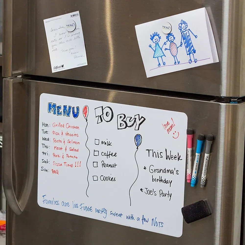 A3 Magnetic Whiteboard Fridge Magnets Dry Wipe White Board Marker Writing Record Message Board Remind Memo Pad Kid Gift Kitchen