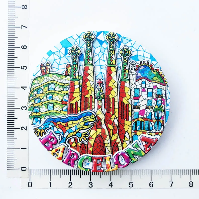 

Creative Barcelona Cathedral Fridge Magnet Cultural Landscape Message Sticker Tourist Souvenir Resin Craft Decoration