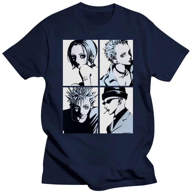 Nana Osaki T Shirt Men Pure Cotton Tee Tops Ai Yazawa Japanese Anime Manga Tshirts Short Sleeve Fashion Graphic T-shirt