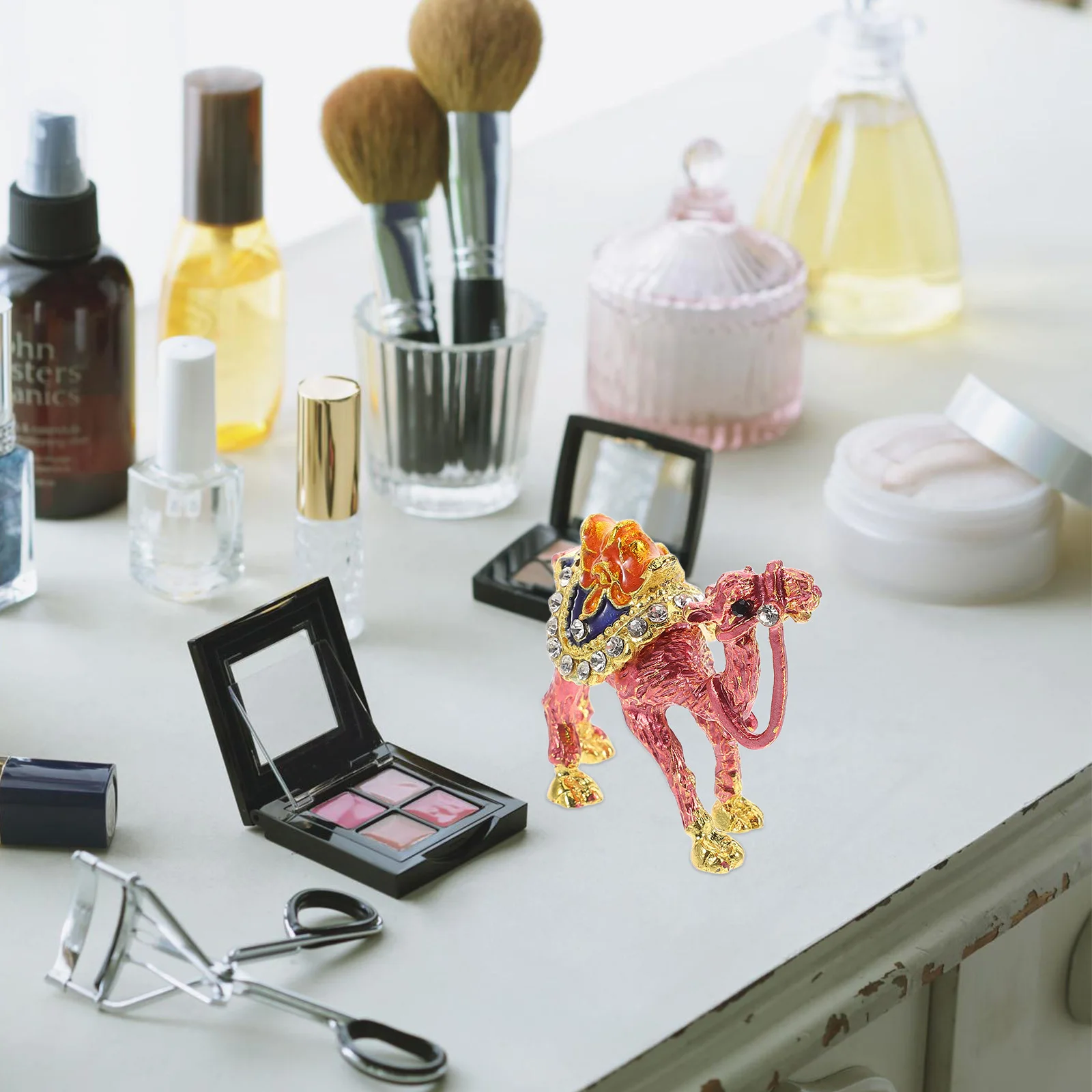 

Rhinestone Camel Jewelry Box Vintage Style Decorative Trinket Container Luxury Storage Ornament Fillable Ornaments