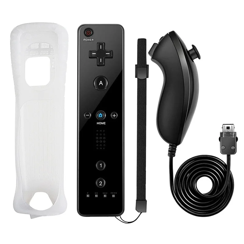 

For Nintendo Wii Control Joystick 2 In 1 Wireless Remote Gamepad Controller Set Motion Plus With Silicone Case For Nintendo Wii