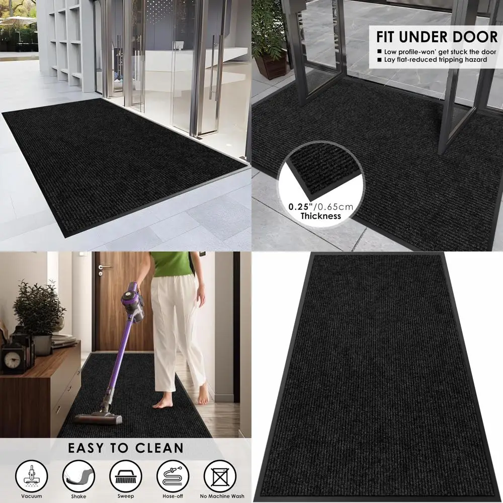 

Heavy Duty Indoor Outdoor Front Door Mat - 2x9 Feet Commercial Entrance Dirt Trapper Custom Size Doormat