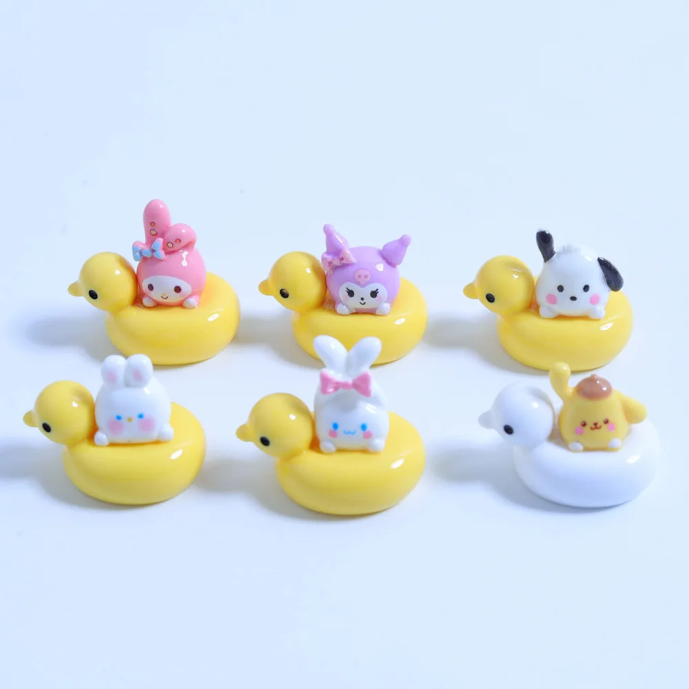 

100pcs Cute 3D Duck Sanrio Series Flatback Resin Cabochon Scrapbook Decoration Crafts DIY Hair Bows Accessories