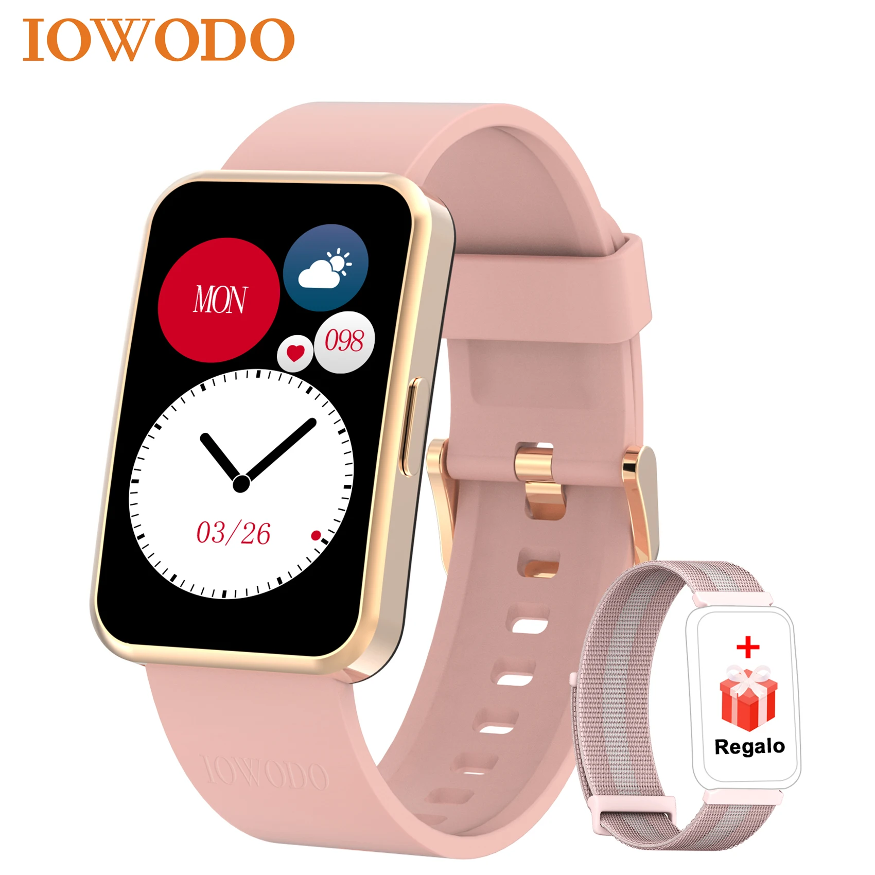 

IOWODO R5 Smart Watches Men Women Watch Heart Rate Monitor Waterproof Sport Fitness Tracker 45day Battery Life for iPhone Huawei