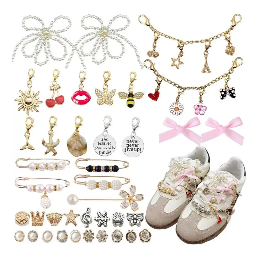 32 Piece Set Sports Shoe Junk Socks Accessories Brooches And Pins Used For Clothing Bags Hats Jewelry Gifts